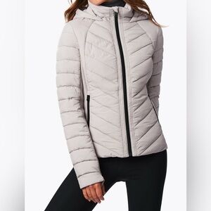NWT Bernardo Women’s Quilted Zip Up Hooded Jacket in Opal Grey Size:XS